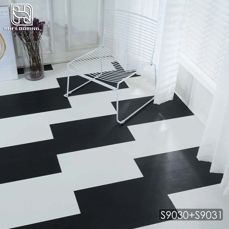 patterned black and white vinyl click flooring