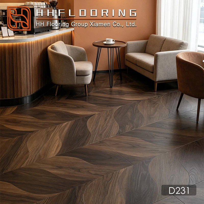 dark brown parquet laminate flooring
