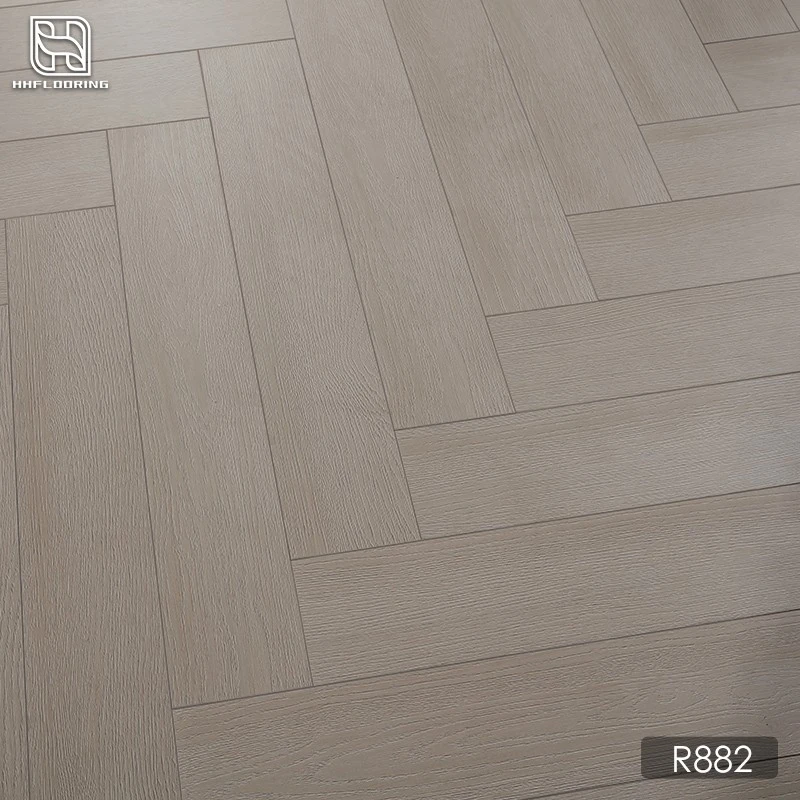 light grey herringbone laminate