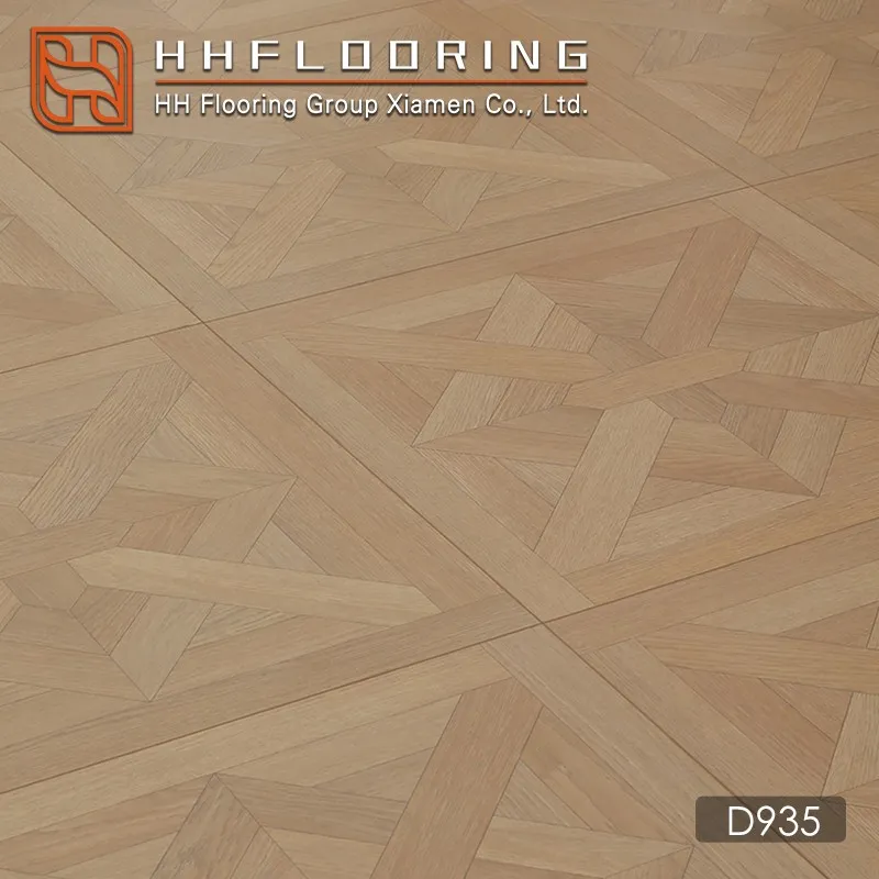light oak geometric parquet flooring