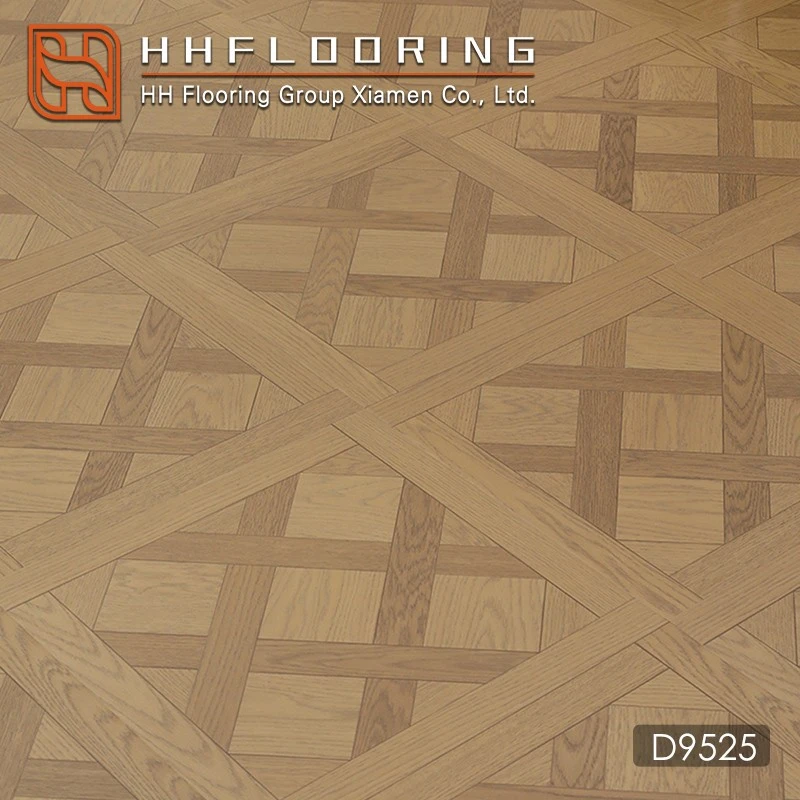 parquet flooring light oak geometric pattern closeup