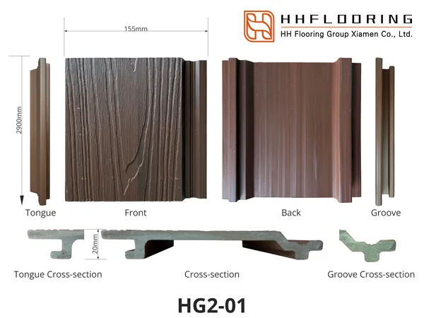 Coffee Ash Wood WPC Cladding 20mm Thick Outdoor Coffee Ash Wood WPC Cladding 20mm Thick Outdoor
